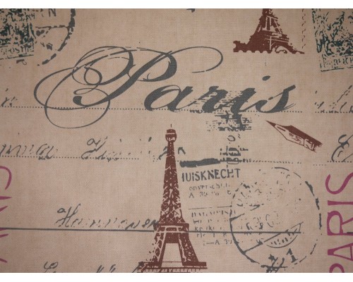 Canvas Fabric - Vintage Paris Print